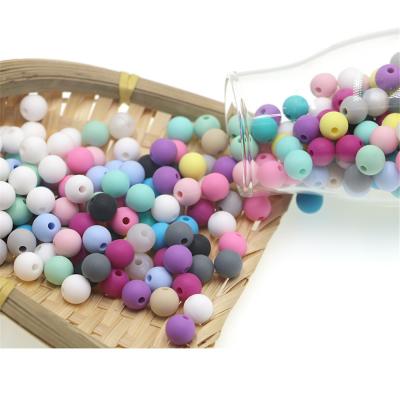 China 100% Bpa Free Loose Soft Wholesale Silicone Food Grade Baby Teether 12mm Non-Toxic Round Beads for sale