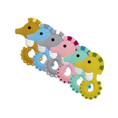 China 100% Non-Toxic Food Grade Silicone Baby Teether Teething Toys Seahorse Chew Necklace Food Grade Silicone Pendants for sale