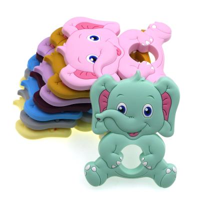 China 100% non-toxic food grade silicone baby teether teething toys elephant chew necklace food grade silicone pendants for sale