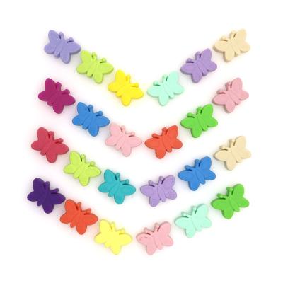 China Kovict Mini Cute Silicone Butterfly Baby Beads Jewelry Soft Wholesale Chewable Silicone Beads for sale