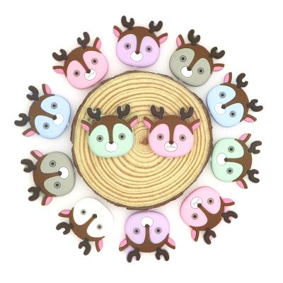 China Wholesale Soft Baby Chewable Silicone Beads Food Grade BPA Free DIY Deer Beads Silicone Pacifier Teether Teether Beads for sale