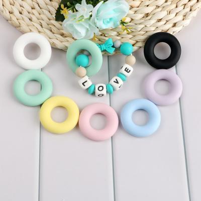 China DIY Soft Silicone Beads Bracelet BPA FREE Food Pacifier Chain For Baby Chewing Silicone Beads Teething Donut Teether for sale