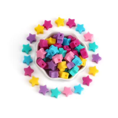 China Food Grade Soft Hot Selling Baby Teether Toy BPA Free Loose Pentagon Chewing Beads For Teething Jewelry Pentagon Silicone Beads for sale