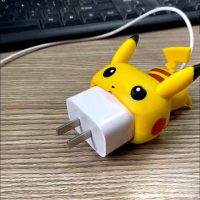 China 2020 New Big Mouth Bites Pikachu 5w Charger Protector Cover PVC For Huawei 40w Mobile Phone Cable for sale