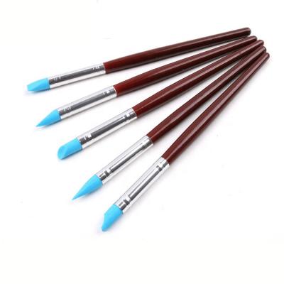 China Amazon Hot Selling Flat Brush Makeup Brush 5 Size Tip Silicon Rubber Brushes 5PCS Clay Sculpting Tool for sale