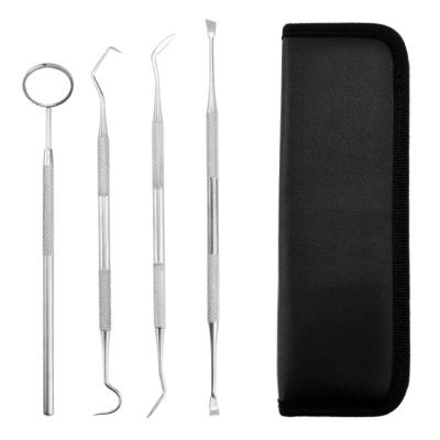 China Clean 4 Pcs Stainless Steel Interdental Area Effectively Home Use Dental Tools With Case for sale