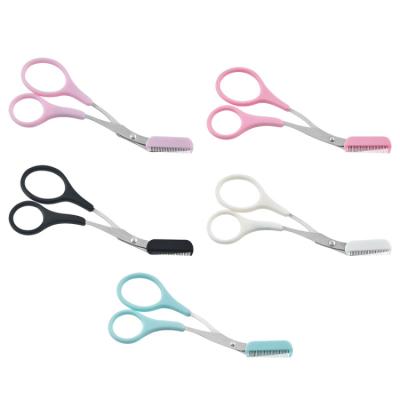 China Wholesale Durable Beauty Accessories Stainless Steel Eyebrow Scissors With Comb for sale