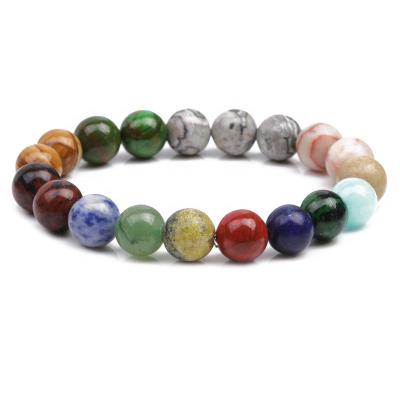 China Colorful Natural Stone Energy Fitness Hand Pulse Yoga Bead Environmental Bracelet Bracelets for sale