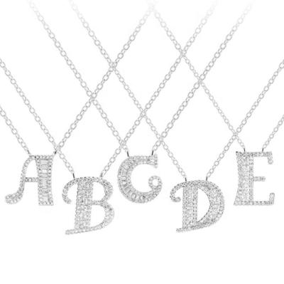 China Firstmadam 26 Durable English Letter S925 Sterling Silver Female Pendant Necklace for sale