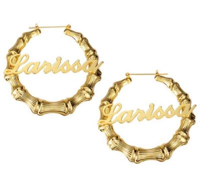 China Firstmadam CLASSIC pure custom real 18K gold letter earrings alphabet women earrings for sale