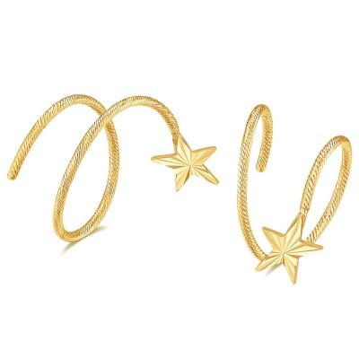 China Firstmadam CLASSIC Fashionable Pure Real 18k Gold Meteor Earrings Women Girl Earrings for sale