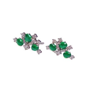 China Firstmadam Classic Natural Emerald Earrings 18K Gold Pure Custom Made Earrings for sale