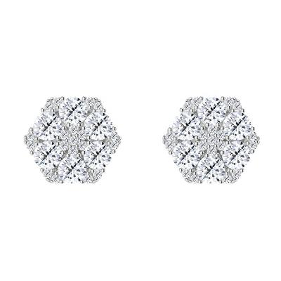 China Firstmadam S925 Sterling Silver Earrings Moissanite Earrings Hip Hop Hip Hop Earrings for sale