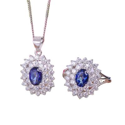 China Firstmadam Factory Price Classic Jewelry Set S925 Sterling Silver Topaz Zircon Insert for sale