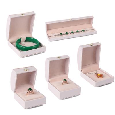 China Custom Luxury Eco-friendly PU Leather Jewelry Box Sets Ring Pendant Bracelet Gift Boxes Packaging for sale