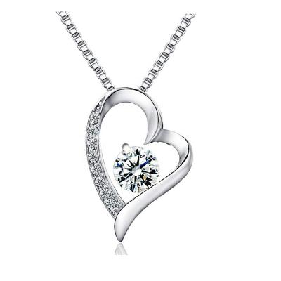 China 925 Sterling Silver Heart Pendant Necklace women's popular casual/sporty accessory from Firstmadam true for sale