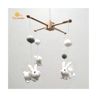 China Toy Hanging Toys Soft Baby Shower Favors Gifts Crochet Nursery Stuffed Bunny Cot Mobile Animal for sale