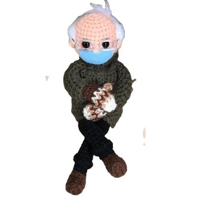 China Hot Sale Plush Amigurumi Bernie Sanders With Mittens Crochet Custom Doll for sale