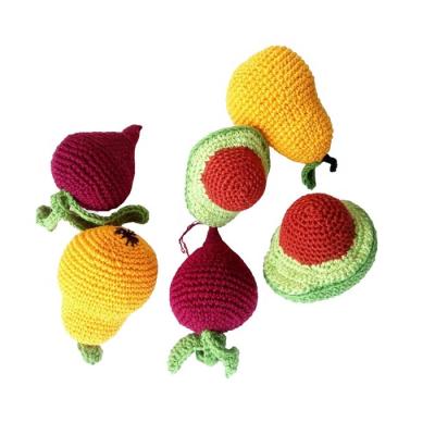 China Children Play Toys Handmade Cute Fruit Stuffed Crochet Play Food Kitchen Vegetable Toys for sale