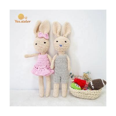 China Handmade Decor Toy Easter Bunny Gift Soft Stuffed Animal Crochet Dolls Nursery Decor for sale