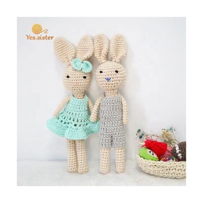 China Cute Animal Super Soft Easter Bunny Stuffed Plush Amigurumi Crochet Baby Shower Baby Shower Gift for sale