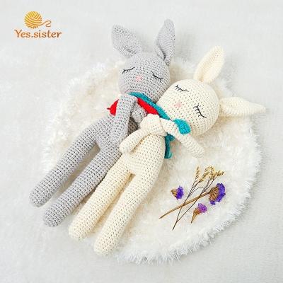 China Crochet Bunny Knitted Animals Stuffed Dolls Plush Toy Crochet Rabbit Gift Soft Handmade Baby Kids Toys for sale