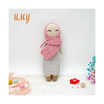 China Muslim Hijab Amigurumi Crochet Doll Eid Toys Ramadan Toy Islamic Handmade Plush Gifts for sale