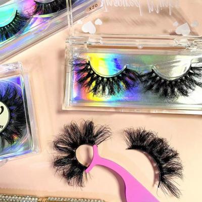 China Wholesale 25mm Materials 3D Mink Eyelash Mink Eyelashes Vendor Customized Boxes Full Strip Mink Eyelashes for sale