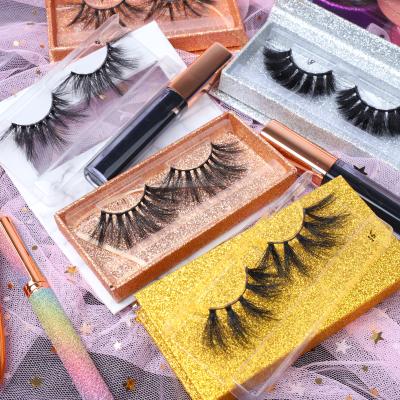 China Material Create Your Own Brand Eyelashes 25MM Long Lasting Faux Mink Eyelash Eyelashes For Women for sale