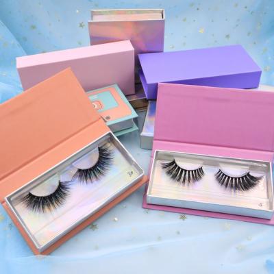 China Hand Made Silk Black False 5d Eyelashes Cruelty Free Material Silk 5d Eyelashes With Custom Eyelash Box for sale