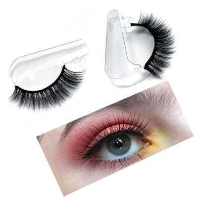 China Soft Wholesale Private Label Reusable False 3d Eyelashes Tape Lashes NO Glue Loop Magnetic Hand Made Vegan Natural Self Adhesive Eyelash for sale