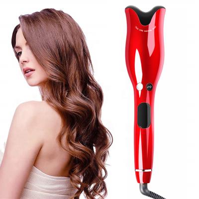 China Custom Private Label Heat Adjustable Settings LCD Show Automatic Curling Iron Wave Maker PTC Magic Rotating Ceramic Ionic Hair Curler for sale