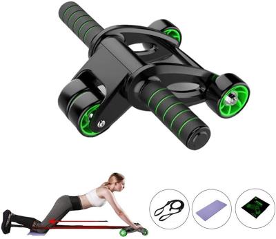 China Home Fitness 100 Home Ab Roller Carver Pro Roller Abdominal Roller Bodybuilding CE Fitness Gym Exercise Power Ab Wheel Roller 3 Wheels 100KGS for sale