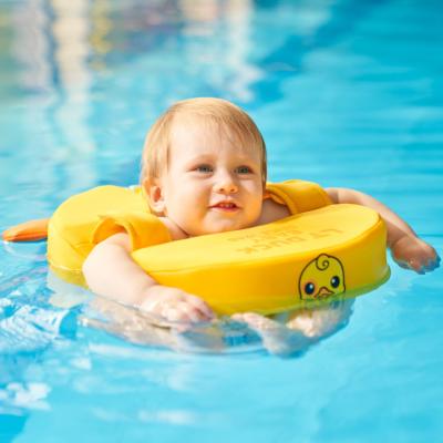 China Baby Learn Swimming Products Wholesale New Products Float Custom Stripe Pool Toys Baby Swim Neck Collar Ring Inflatable Tub for sale