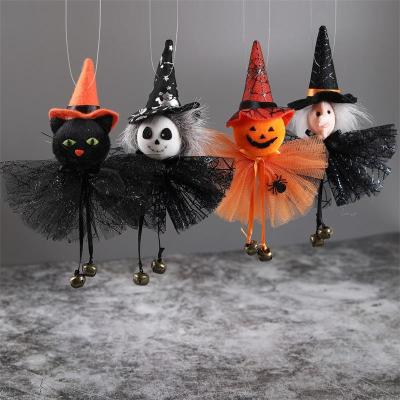 China Plastic Cat Pendant Scary Halloween Kids Gift Black Witch Pumpkin Ghost Decor Bar Doll Happy Halloween Party Decor For Home for sale