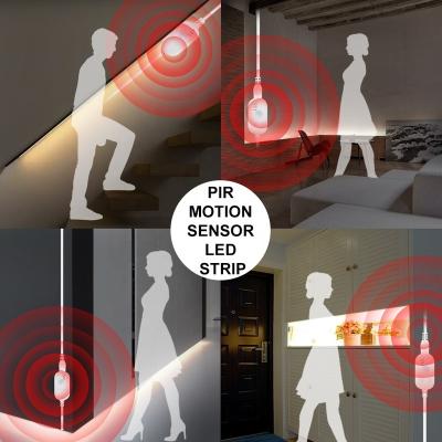 China Modern LED Motion Sensor Light Strip USB Powered Closet Wardrobe Bed LED Lamp Under Cabinet Night Light for Cabinet Stairs Kitchen for sale