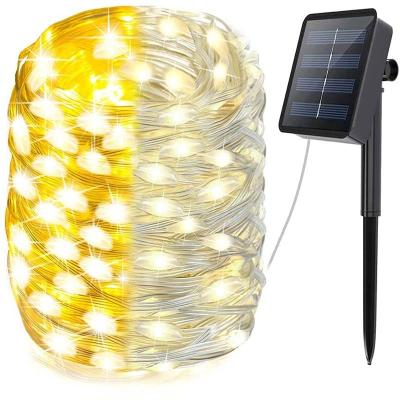 China Outdoor Waterproof Copper Wire+ABS Garden Decoration Lighting Christmas Party Garland Lamp Fairy Holiday Solar LED String Lights for sale