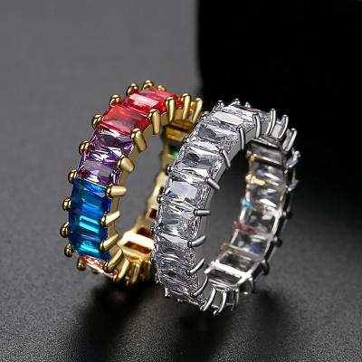 China Wholesale-Environment-Friendly Rainbow Luxury Zircon S Ring Men's Personality Hip Hop Ring Retro for sale