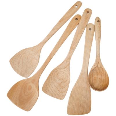 China Sustainable Taotaoju Sustainable Use Cooking Necessary Handheld Kitchen Beech Spatula Utensils Spoon Wood Cooking Shovel for sale