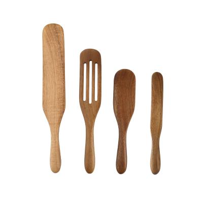 China Sustainable Custom Bamboo/acacia Wooden Spurtles Set 4 Pcs Spurtl Sets Handmade Spatula Stirring Kitchen Utensils Tools Non Stick Cookware 2 for sale