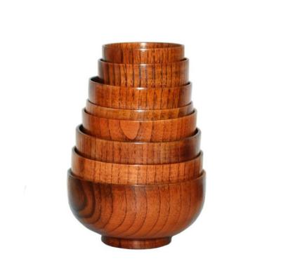 China Disposable Wholesale Custom Cheap Unique Japanese Style And Korean Style Wooden Red Ramen Noodles Bowl Set for sale