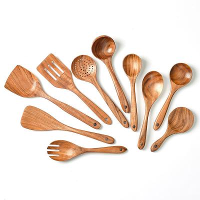 China Stocked Cookware Sets Spoons And Spatulas Wooden Spoons Natural Wood Utensils Kitchen Utensils for sale