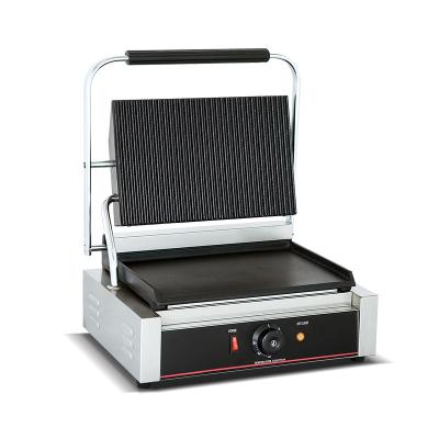 China Commercial Kitchen Equipment Hotels Hotel Use Panini Stainless Steel Sandwich Press Maker Grill Non-Stick Electric Contact Grill for sale