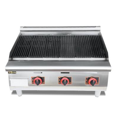 China 2023 Commercial Resturant Kitchen Equipment Stainless Steel Gas Lava Rock Grill For Commercial Best Selling Multifunctional Restaurant for sale