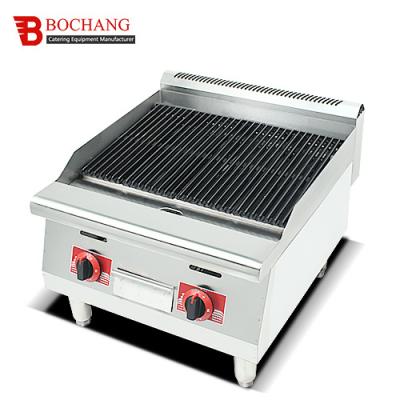 China 2023 Hot Selling Stainless Steel Restaurant Equipment Stainless Steel LPG/LNG Commercial Gas Lava Rock Grill for sale