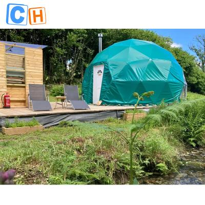 China Outdoor Luxury Glamping Super 6M Dome Tent Clear Dome Tent Geodesic Hotel Dome Tent With Bathroom for sale