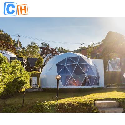 China Geodesic Dome Tent 6M 9M Diameter Heated Large Dome Tent Desert Geodesic Dome Tent Camping for sale