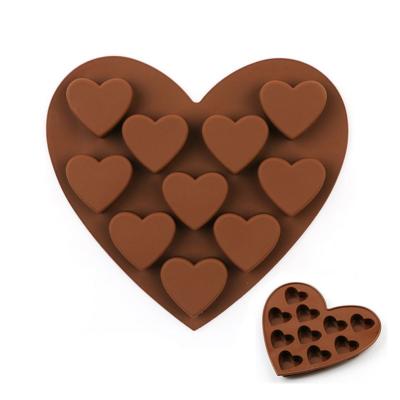 China Viable Custom Novelty Love Shape Cake Silicone Chocolate Baking Ice Tray Ice Cube Mold for sale