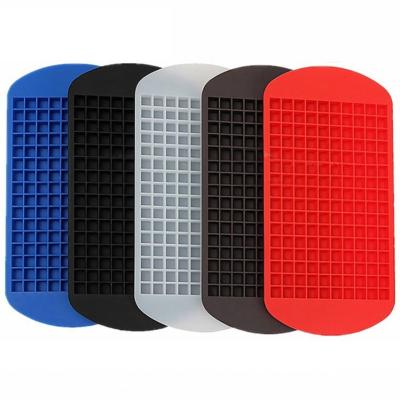 China 160 Grid Mini Square Ice Molds Silicone Viable Custom Reusable Ice Cube Tray For Whiskey Frozen Drink for sale