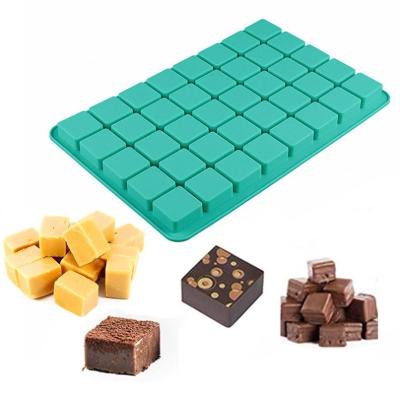 China Sustainable 40 Cavities BPA Free Rectangle Square Form Custom Handmade Silicone Soap Molds for sale